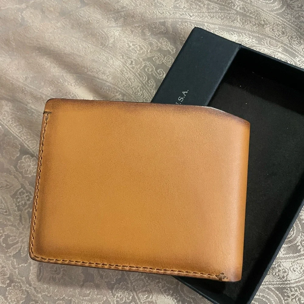 John Varvatos Unlined Leather Tan Billfold